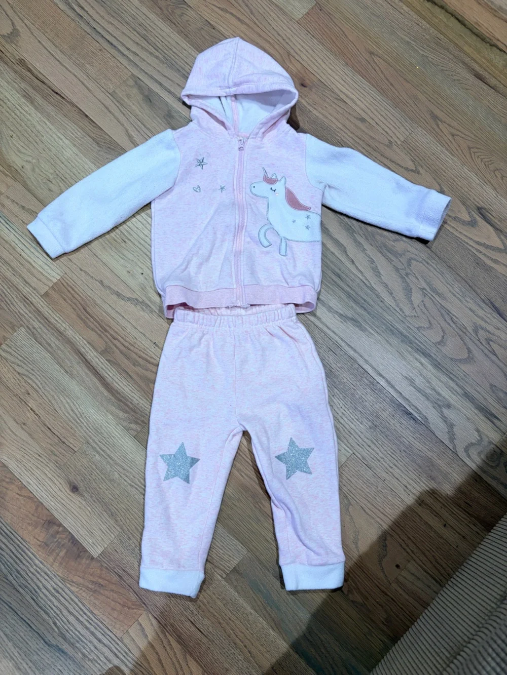 First Impressions toddler girl unicorn and star sweat outfit